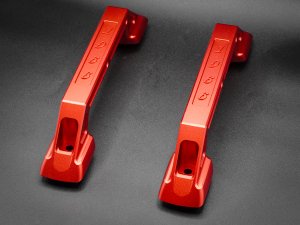 Ford Bronco Interior Grab Handle Kit - Set of 2 - Billet Aluminum - Inodized Red Finish